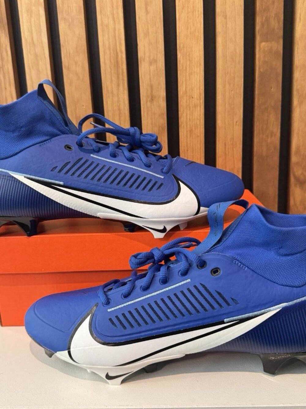 Size 13 - Nike Vapor Edge Pro 360 2 Blue White Football Cleats DA5456-414 NEW